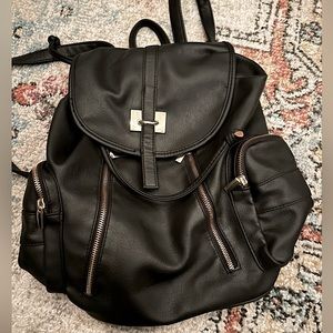 Black Leather Backpack